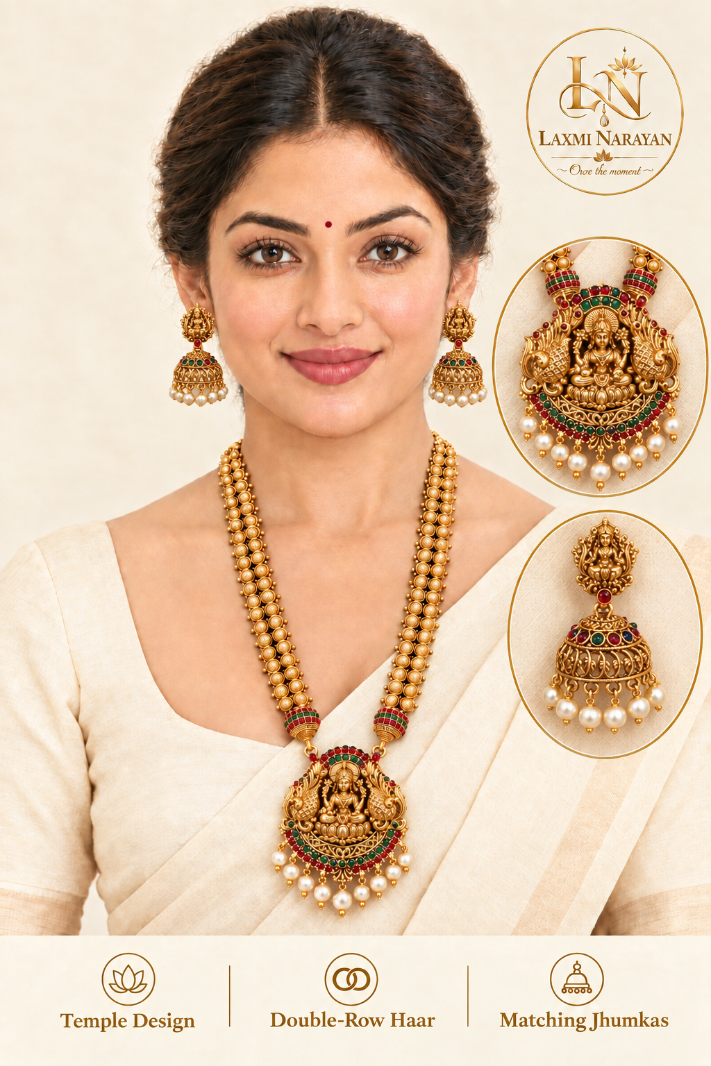 Maa Laxmi Long Necklace Set