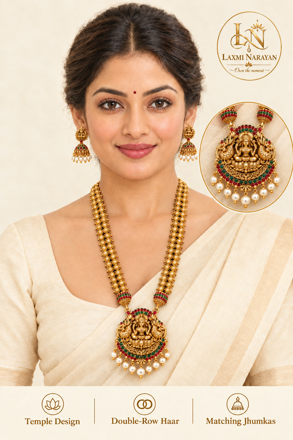 Maa Laxmi Long Necklace Set