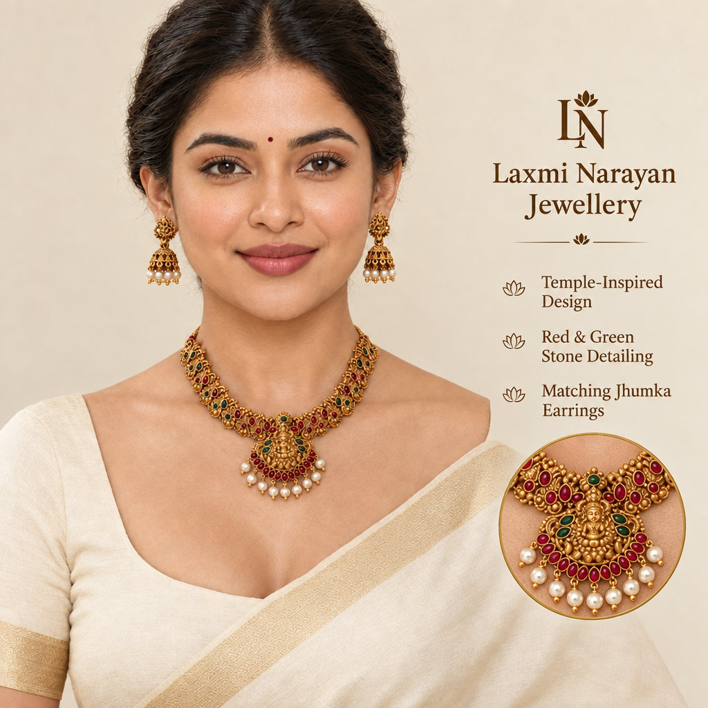 Model with necklace detail inset